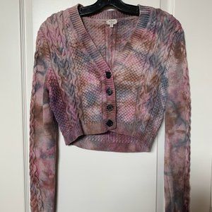 Wilfred Tie Dye Cable Knit Cropped Cardigan - XS